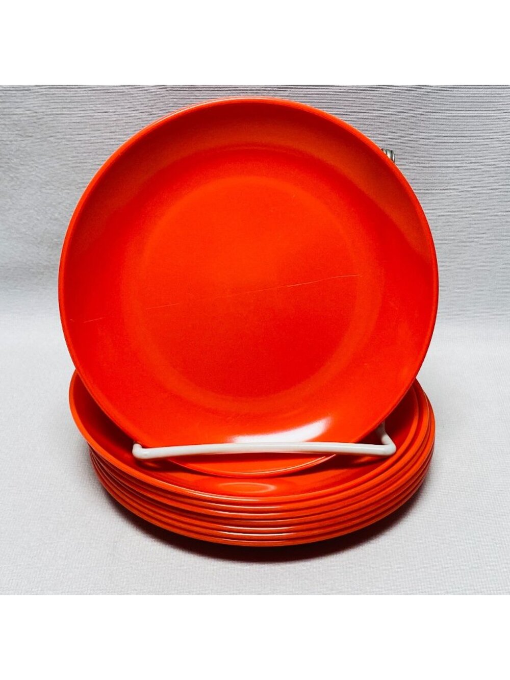 Texas Ware By PMC  6" Orange Melamine Plastic Plates Set Of 8 Kitchenware